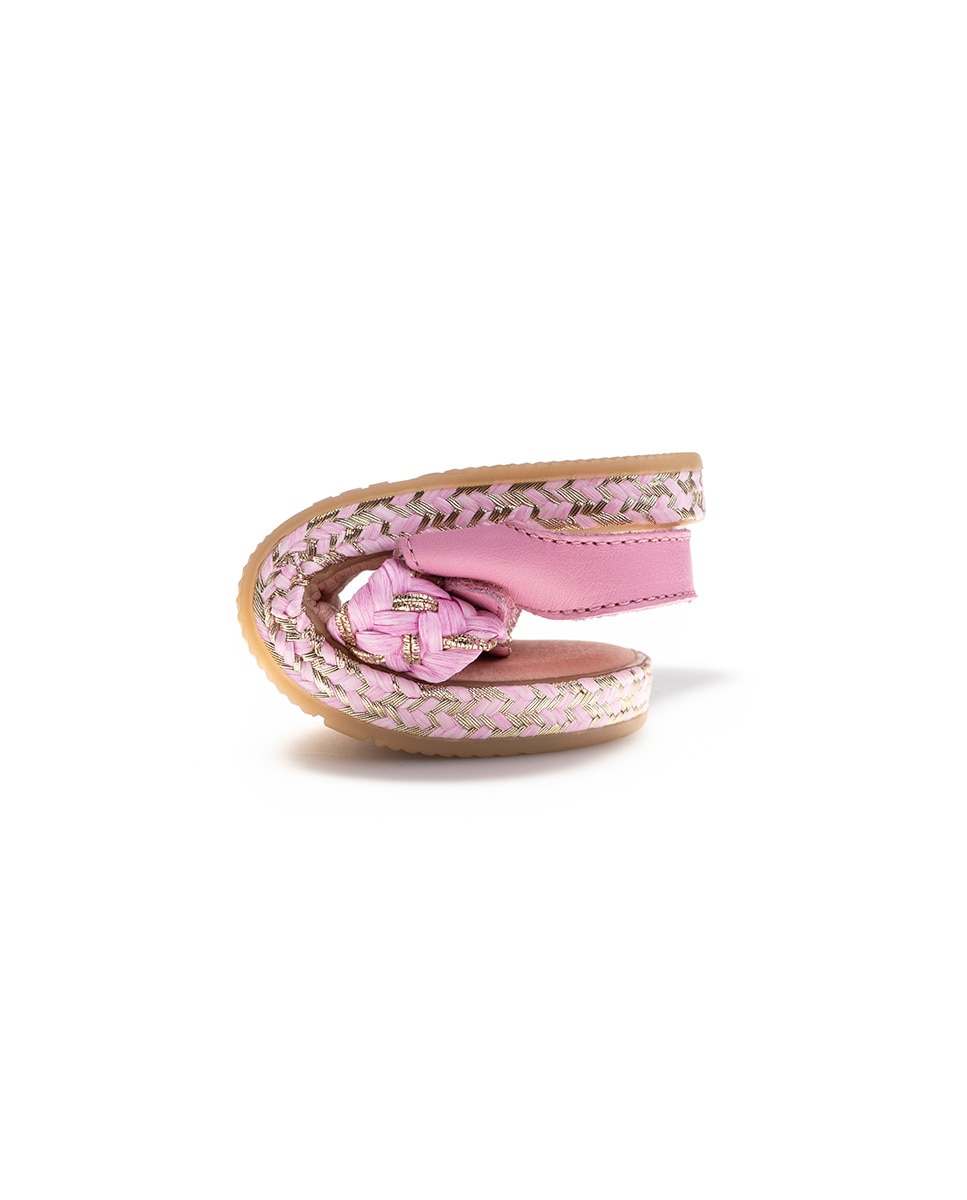 Sandálias Abertas Infantil com Velcro Pablosky Rosa-claro-2
