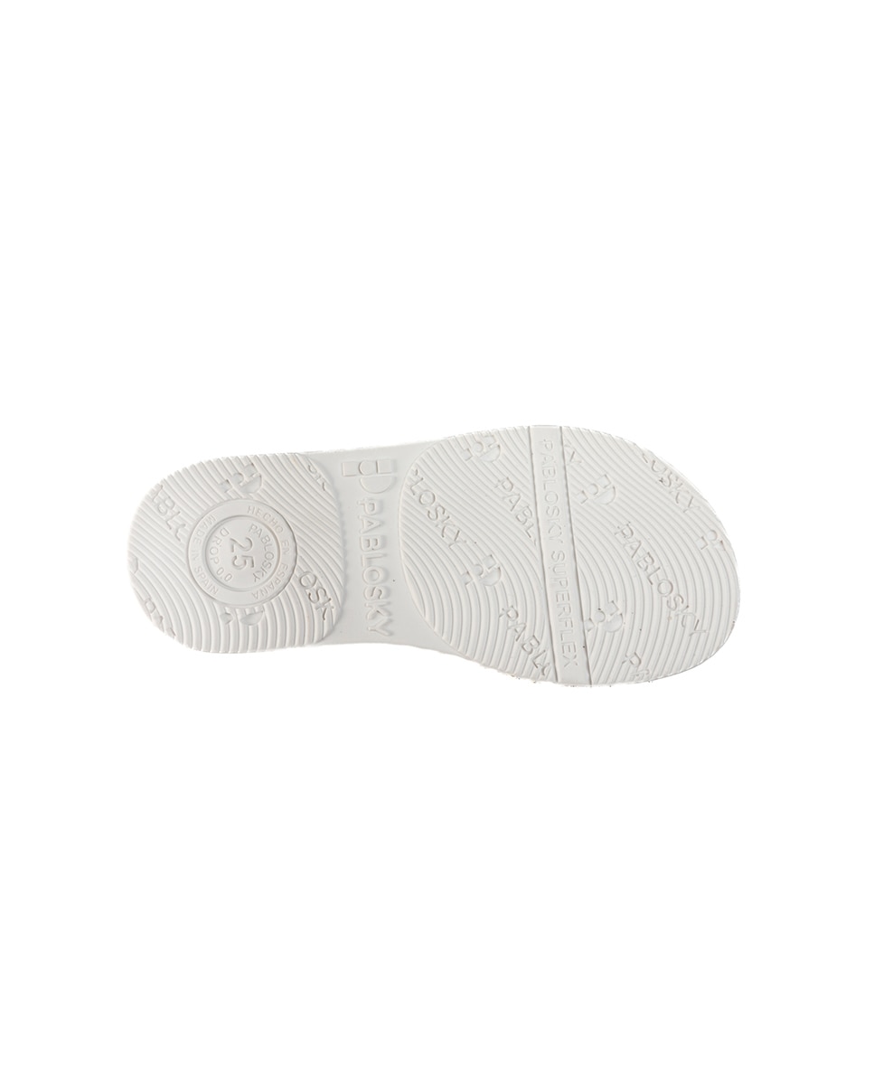 Sandálias Infantil de Pele com Velcro Pablosky Branco-3