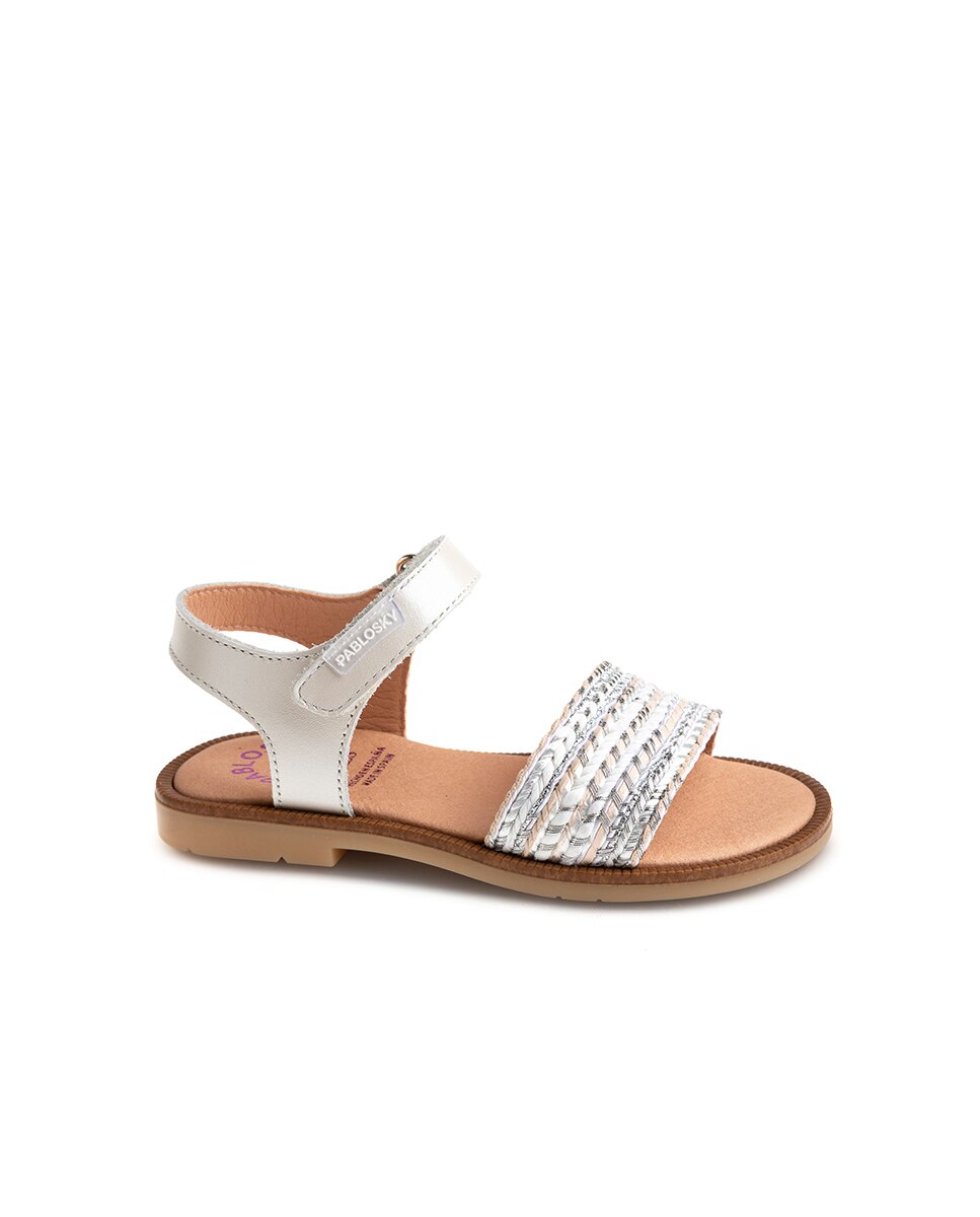 Sandálias Abertas Infantil com Velcro Branco-1