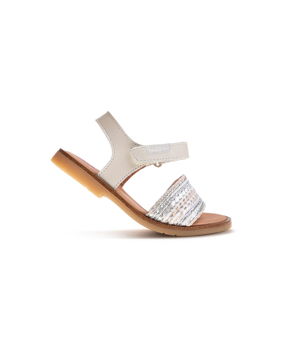 Sandálias Abertas Infantil com Velcro Branco-6