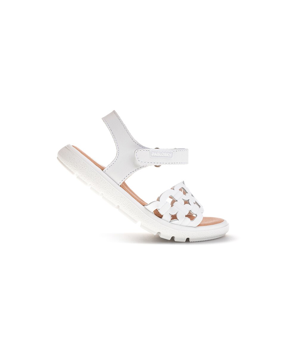 Sandálias Abertas Infantil com Velcro Branco-6