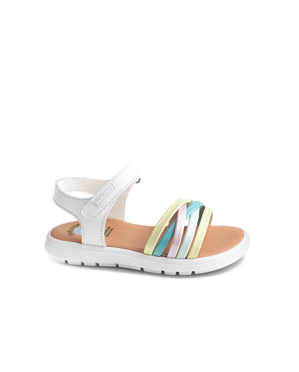 Sandálias Abertas Infantil com Velcro Branco-1