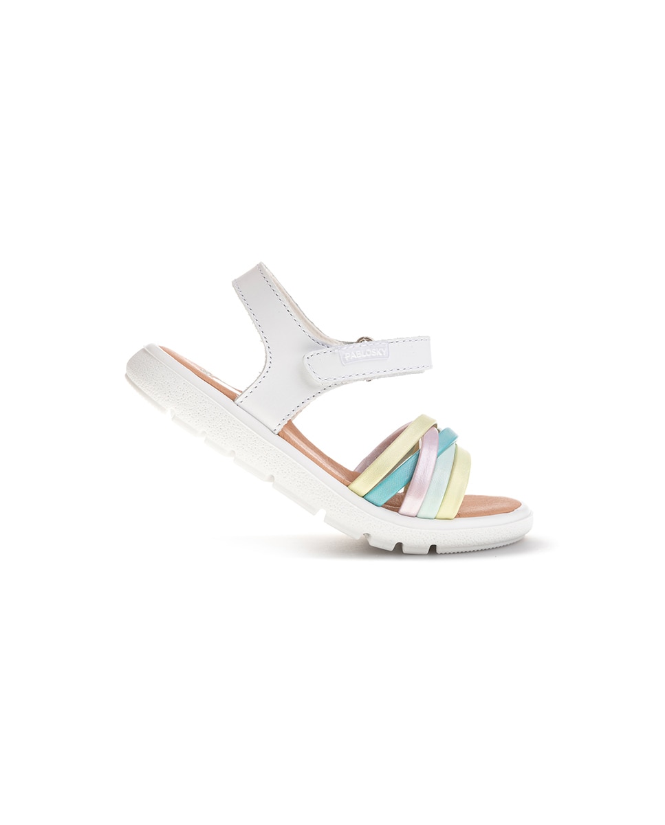 Sandálias Abertas Infantil com Velcro Branco-6