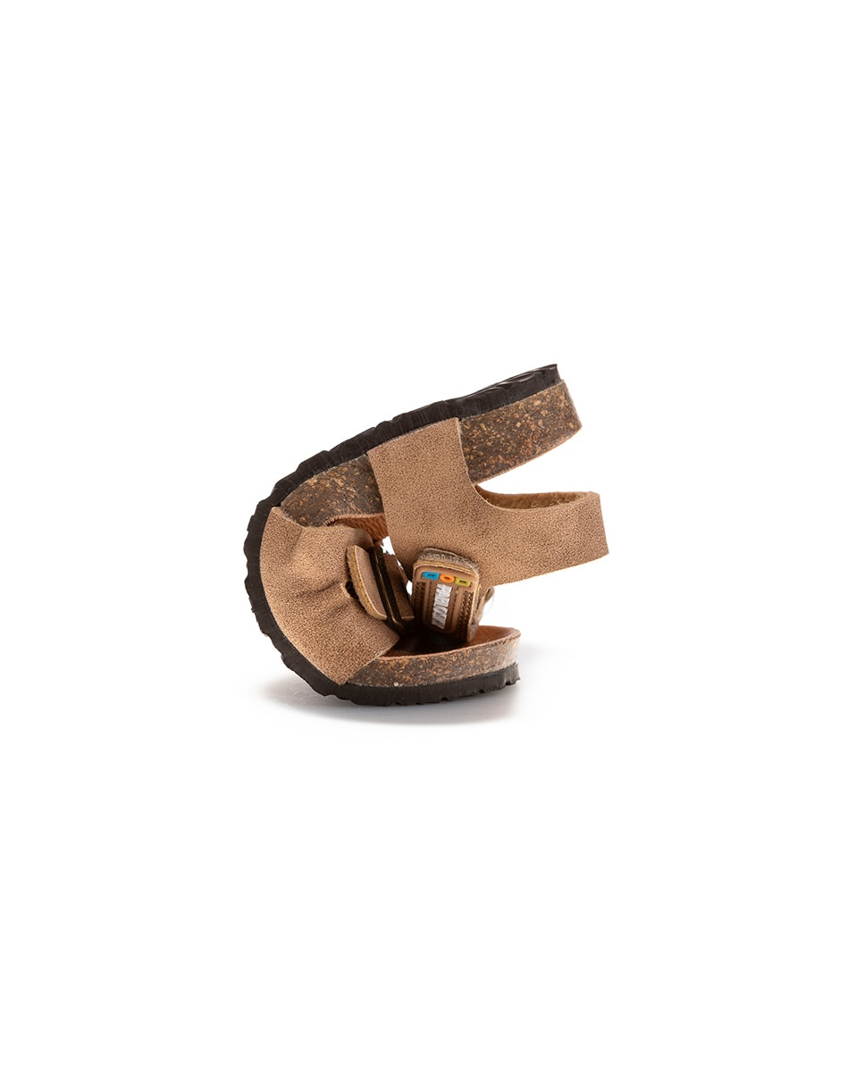 Sandálias Abertas Infantil com Velcro Castanho-claro-2