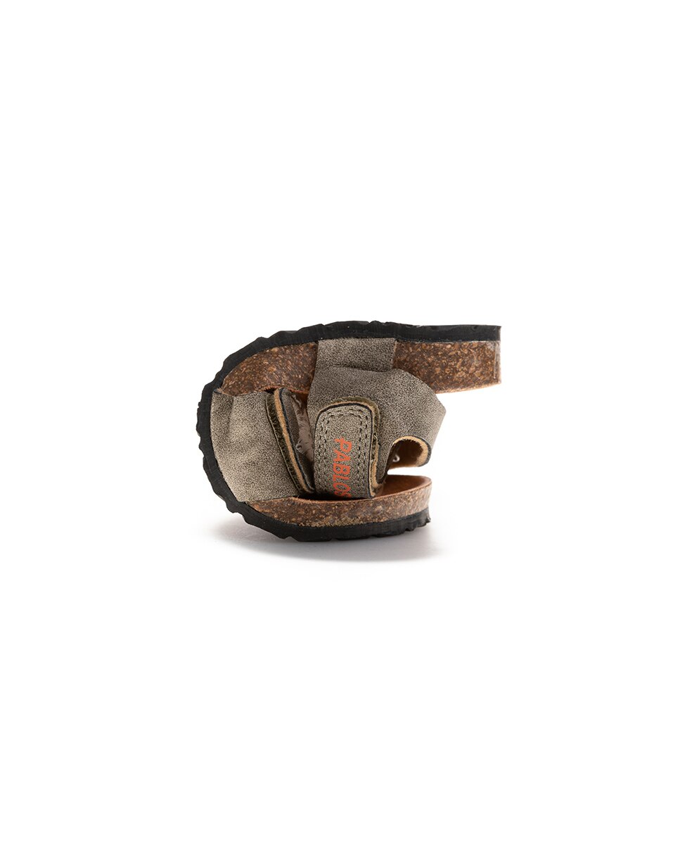 Sandálias Infantil de Materiais Reciclados com Velcro Pablosky Cinzento-2
