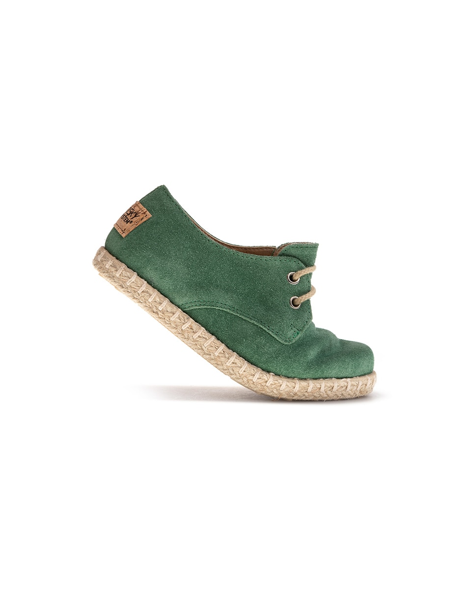 Sapatos Casual Infantil de Pele com Atacadores Pablosky Verde-2