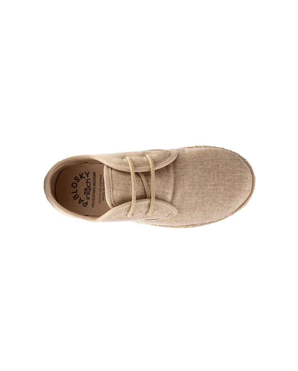 Sapatos Casual Infantil com Atacadores Natural-4