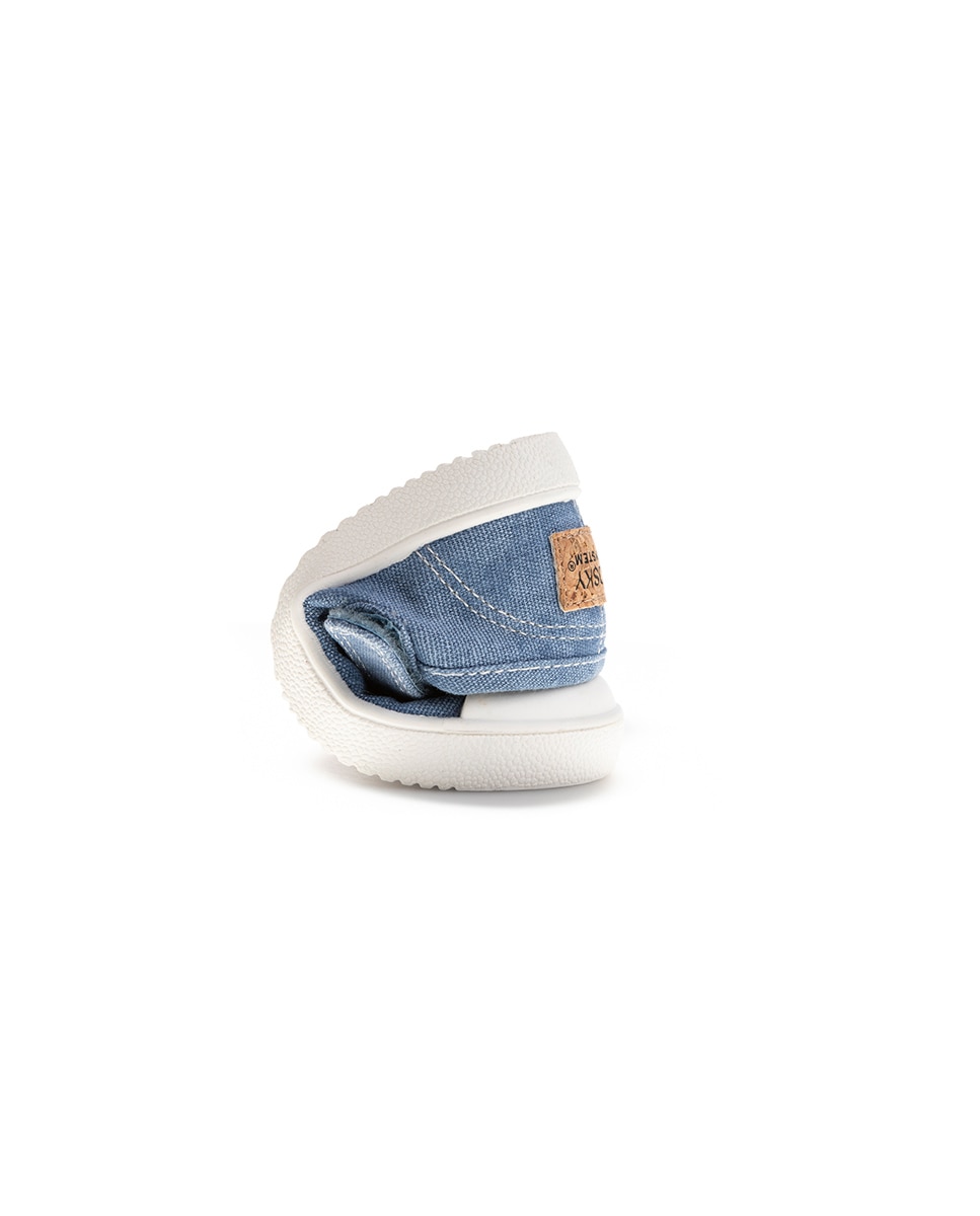 Sapatilhas de Lona Infantil Barefoot com Velcro Azul-claro-2