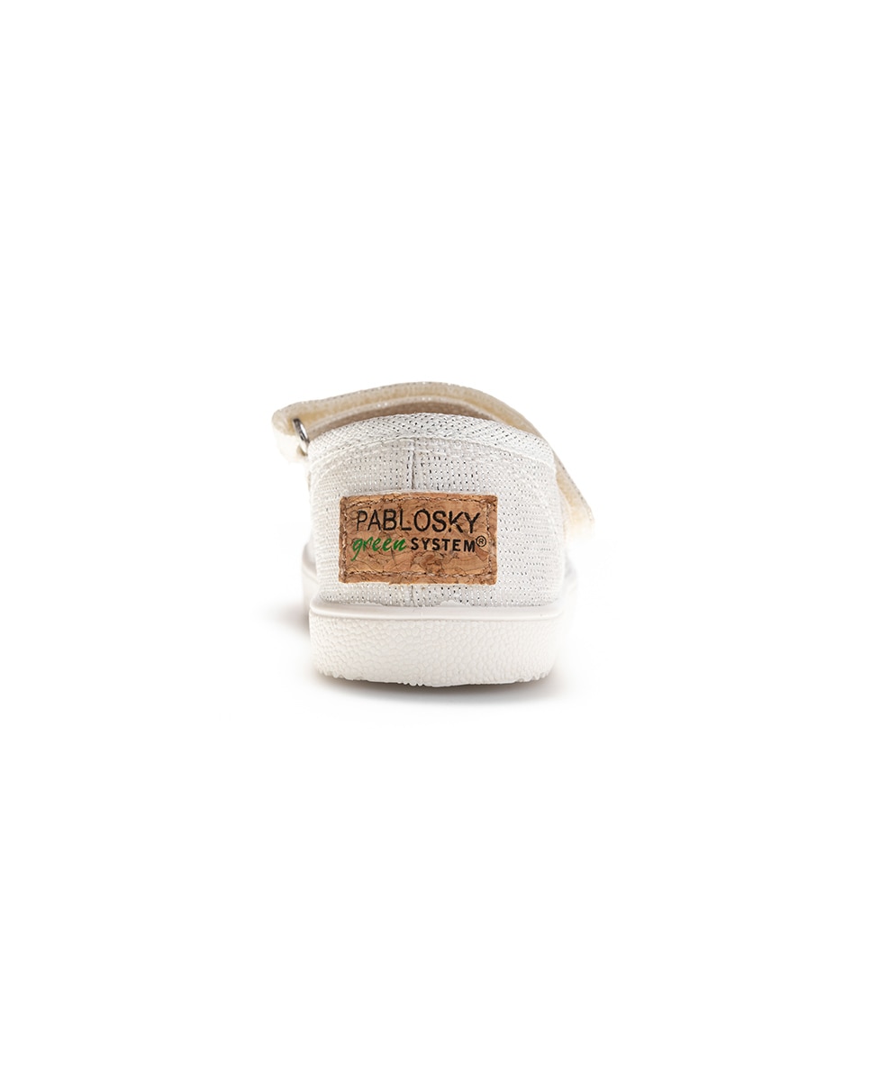 Sapatilhas de Lona Infantil Barefoot com Velcro Branco-4