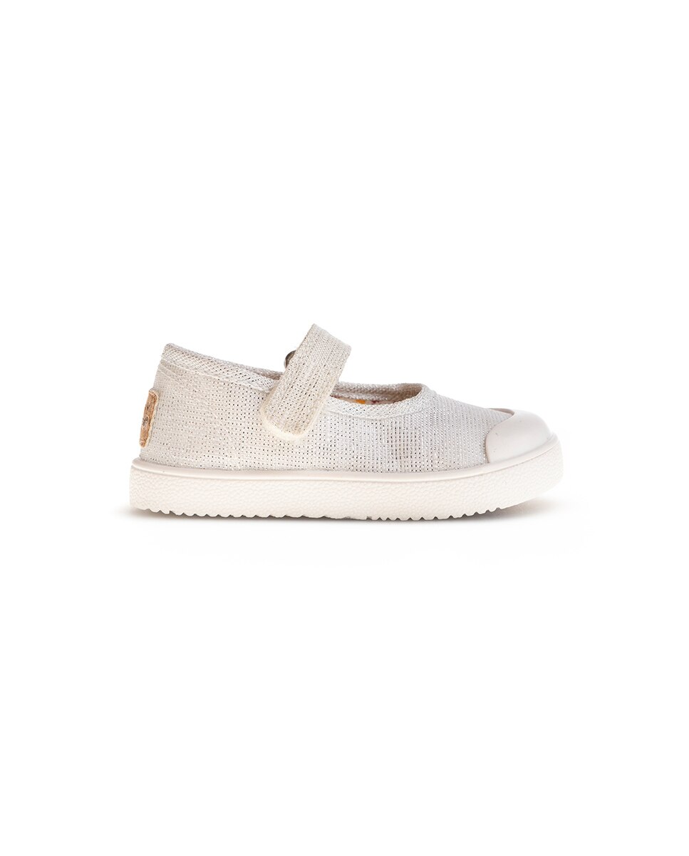 Sapatilhas de Lona Infantil Barefoot com Velcro Branco-6