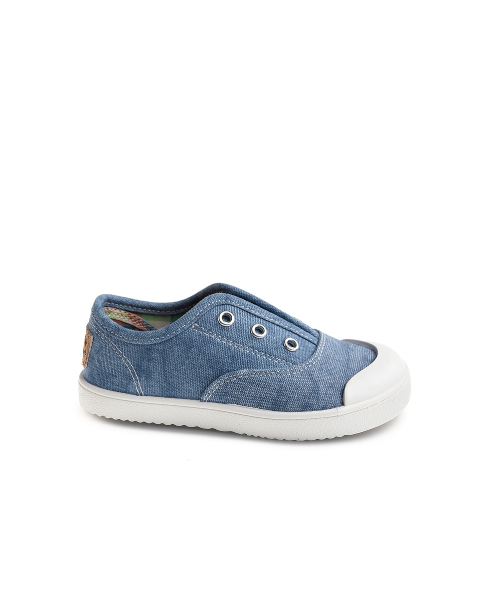 Sapatilhas de Lona Barefoot com Elástico Azul denim-1
