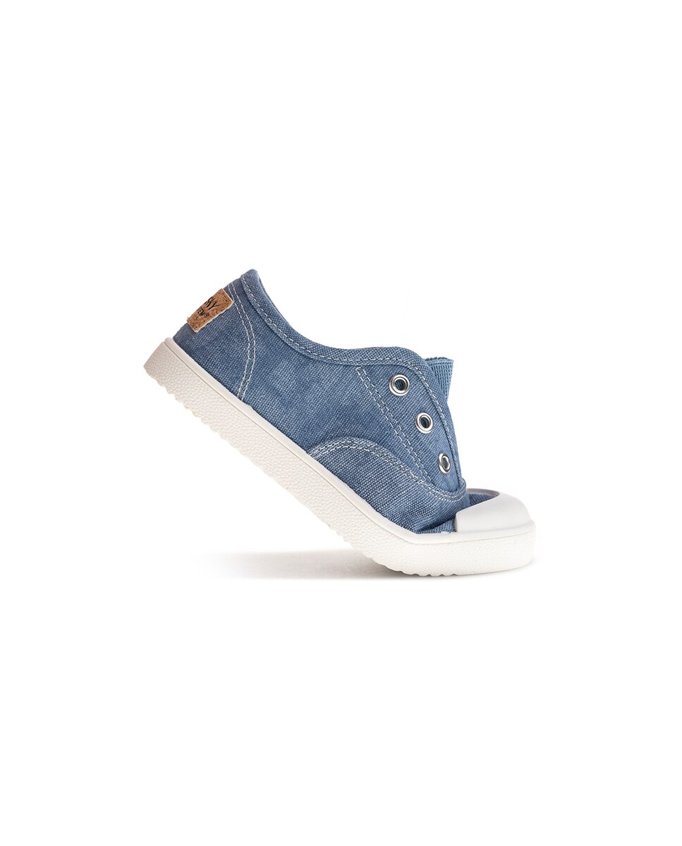 Sapatilhas de Lona Barefoot com Elástico Azul denim-5