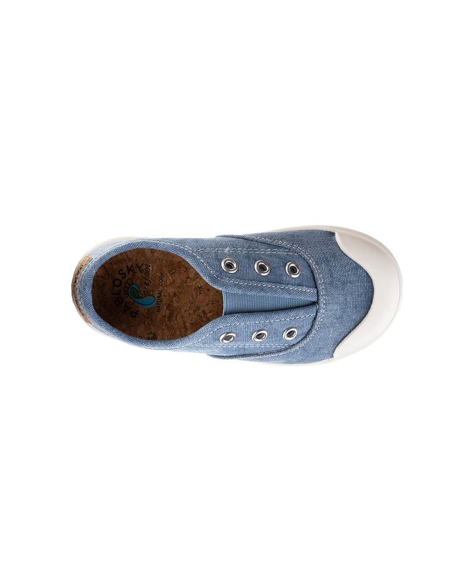 Sapatilhas de Lona Barefoot com Elástico Pablosky Azul denim-3