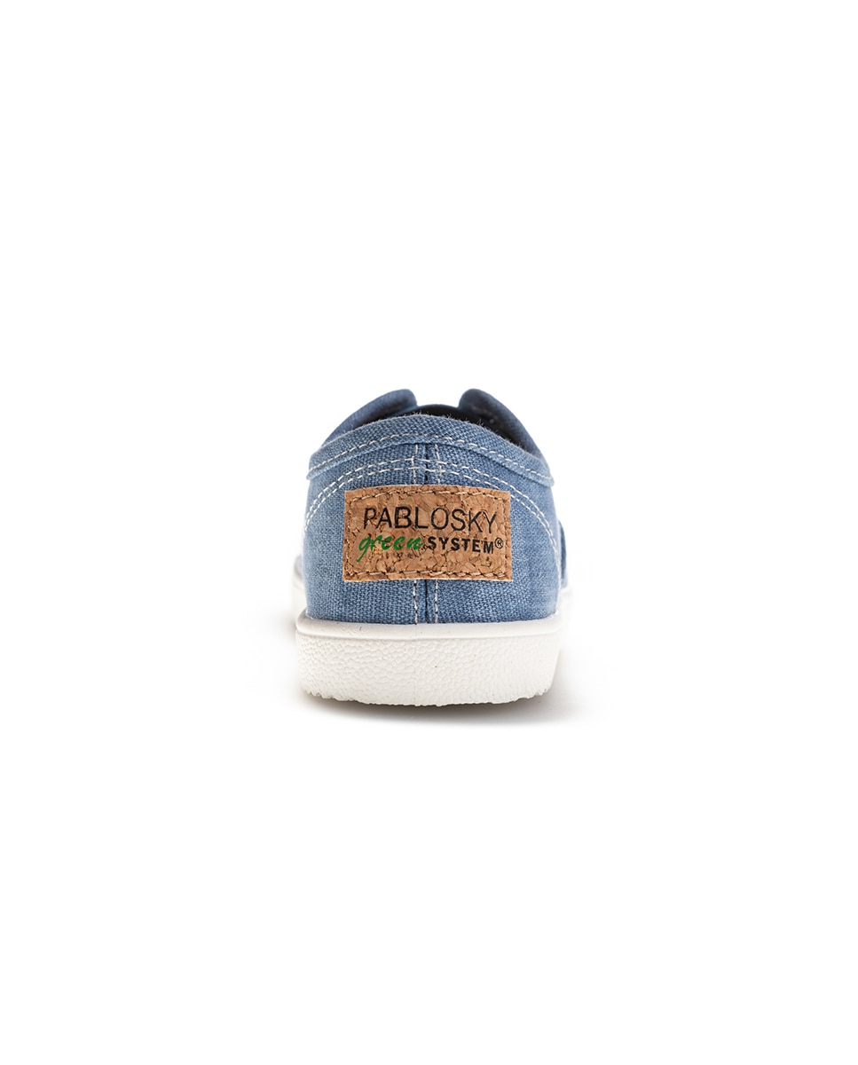 Sapatilhas de Lona Barefoot com Elástico Pablosky Azul denim-4