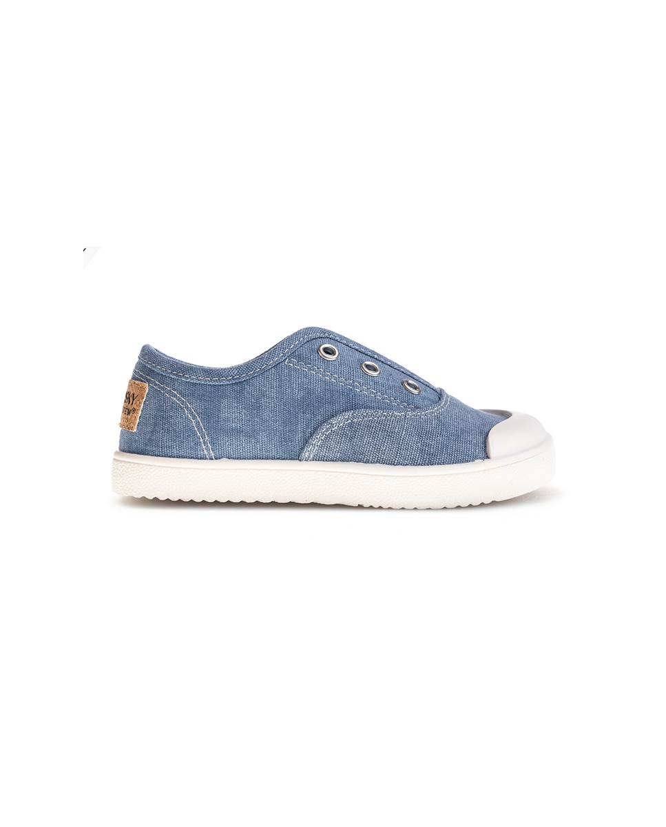 Sapatilhas de Lona Barefoot com Elástico Pablosky Azul denim-6