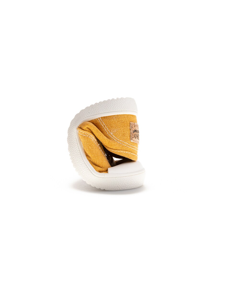 Sapatilhas de Lona de Criança com Elástico Amarelo-2