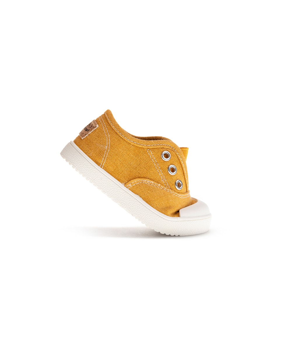 Sapatilhas de Lona de Criança com Elástico Amarelo-5
