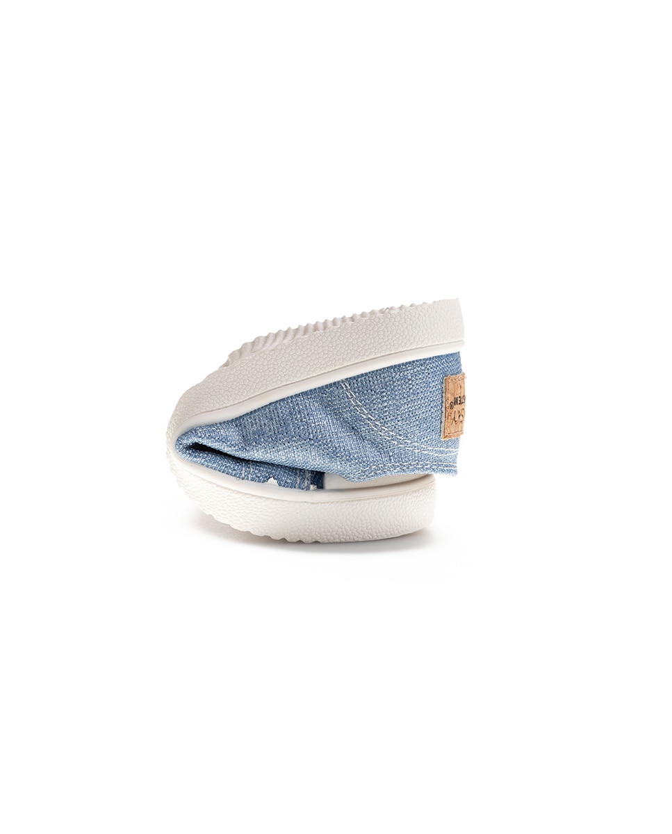 Sapatilhas de Lona Infantil Barefoot com Velcro Azul-claro-2