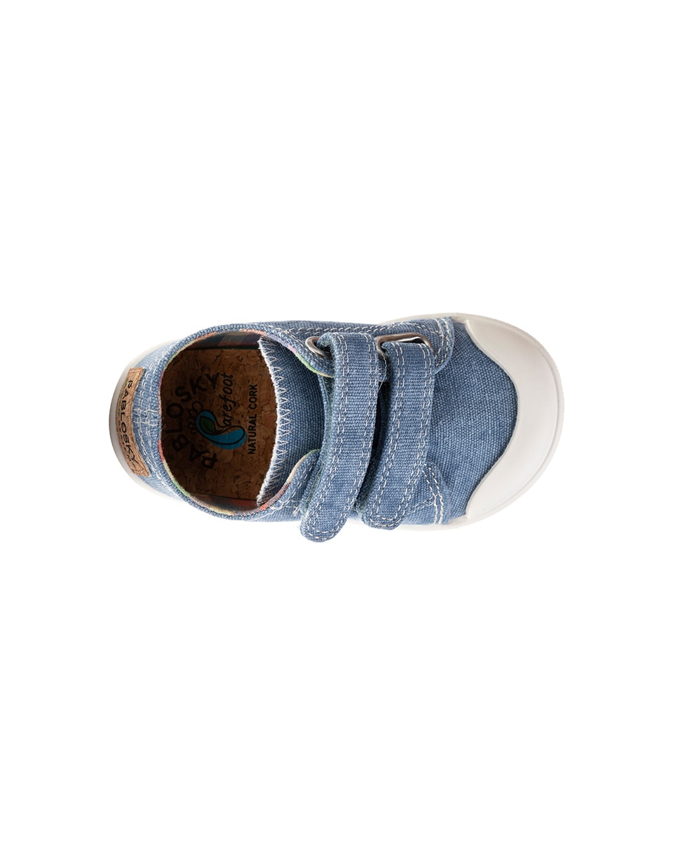 Sapatilhas de Lona Barefoot com Velcro Pablosky Azul-3