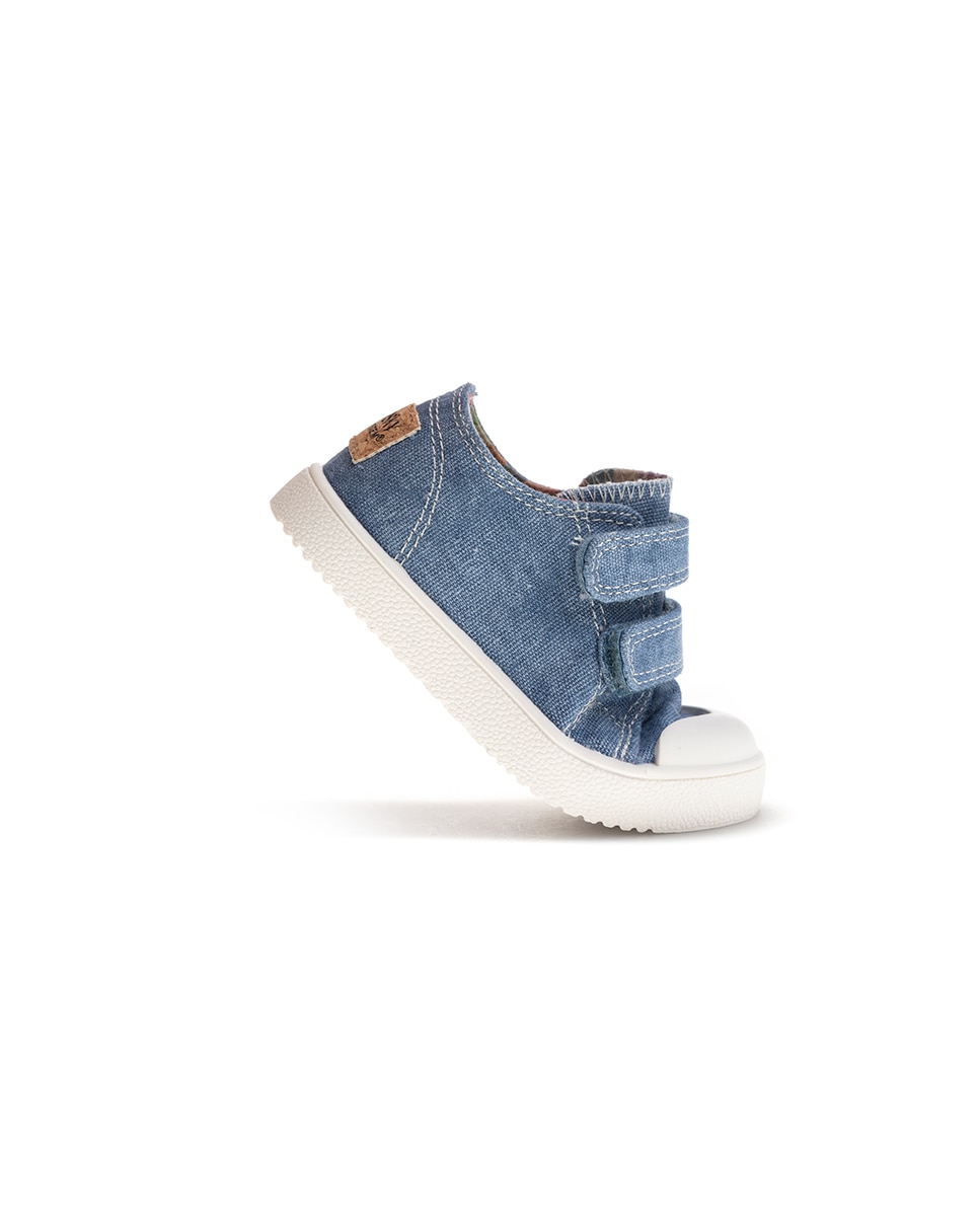 Sapatilhas de Lona Barefoot com Velcro Pablosky Azul-5