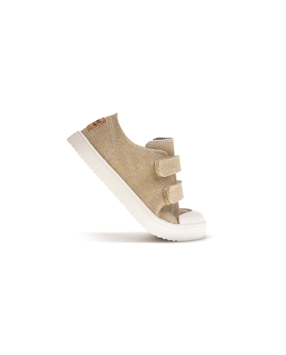 Sapatilhas de Lona Barefoot com Velcro Pablosky Bege-5