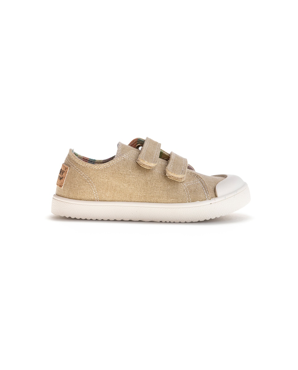 Sapatilhas de Lona Barefoot com Velcro Pablosky Bege-6