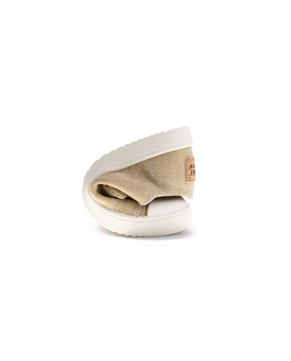 Sapatilhas de Lona Barefoot com Velcro Pablosky Bege-2