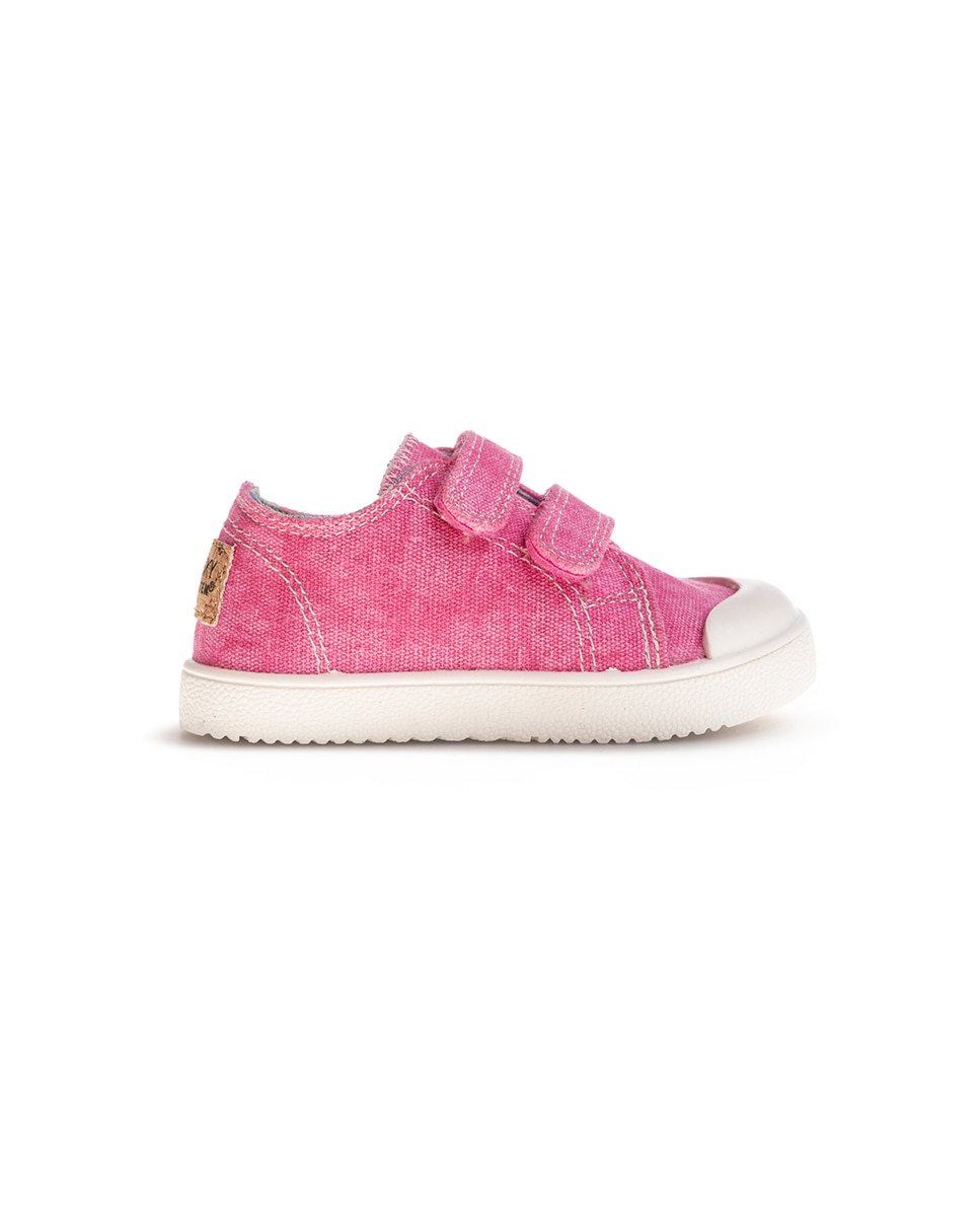 Sapatilhas de Lona Barefoot com Velcro Rosa-6