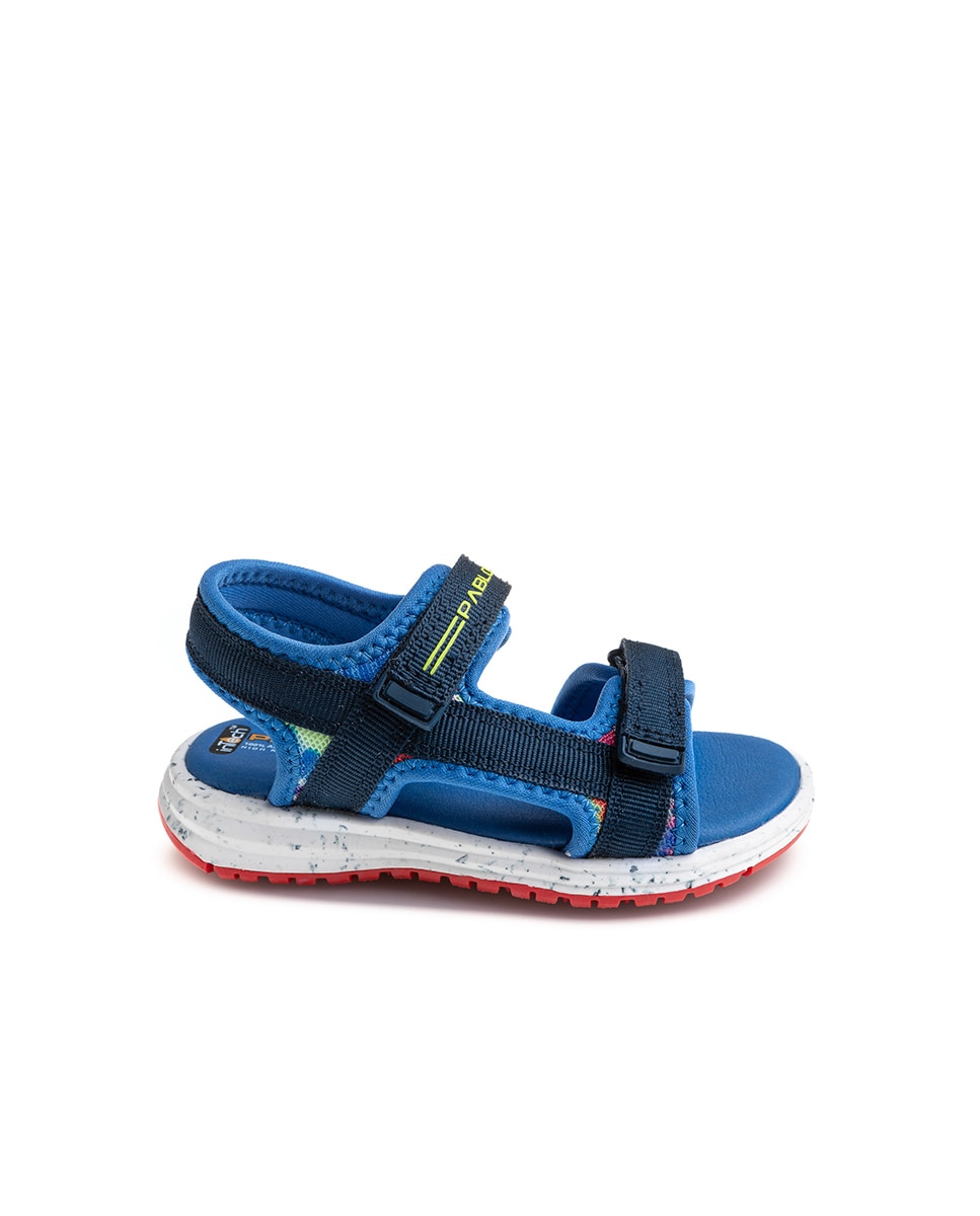 Sandálias Infantil com Velcro Azul-1