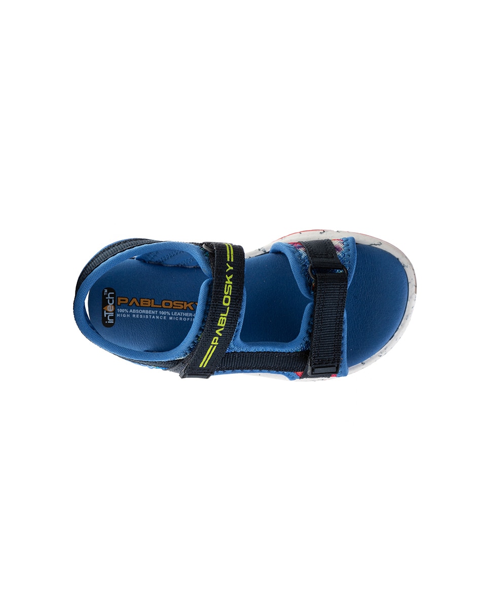 Sandálias Infantil com Velcro Azul-3