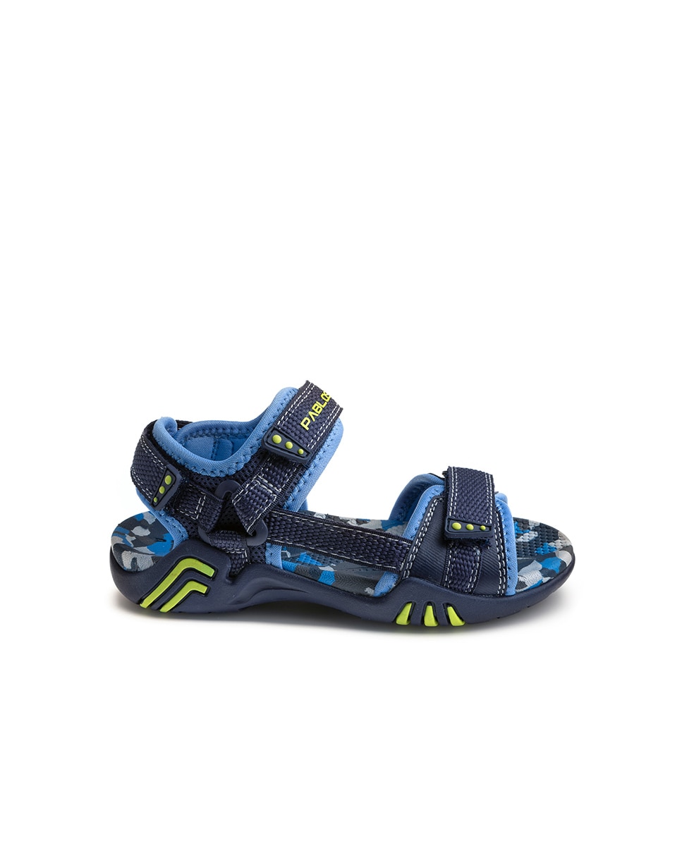 Sandálias Infantil com Velcro Pablosky Azul-escuro-1