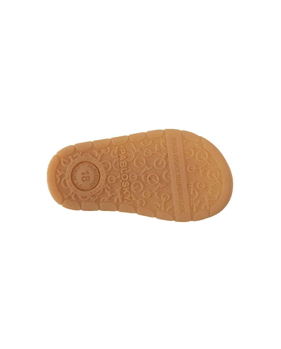 Sandálias para Bebé de Pele com Velcro Bege-3