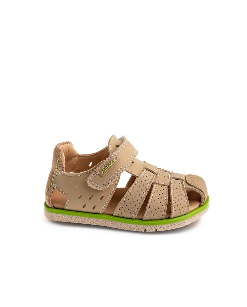 Sandálias para Bebé Barefoot com Velcro Bege-1