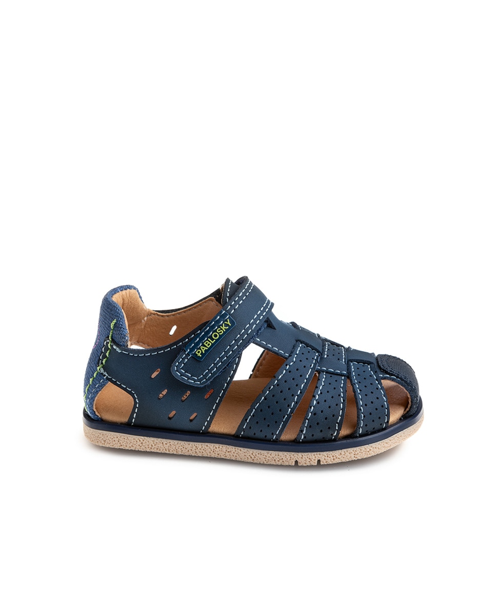 Sandálias para Bebé Barefoot com Velcro Azul-marinho-1