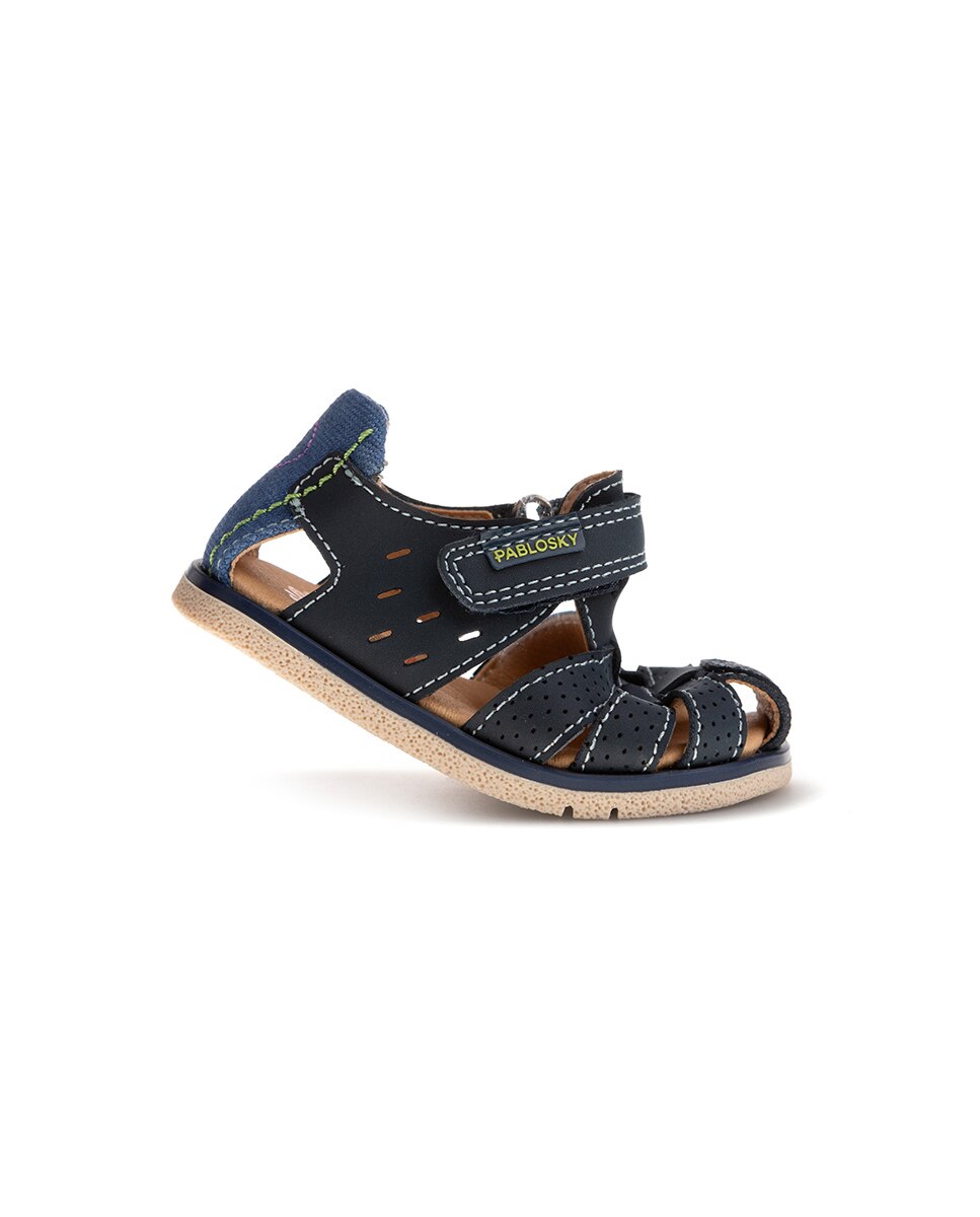 Sandálias para Bebé Barefoot com Velcro Azul-marinho-6