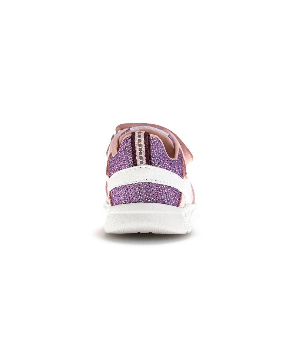 Sapatilhas Pablosky de Pele e Têxtil Técnico com Velcro Rosa-4
