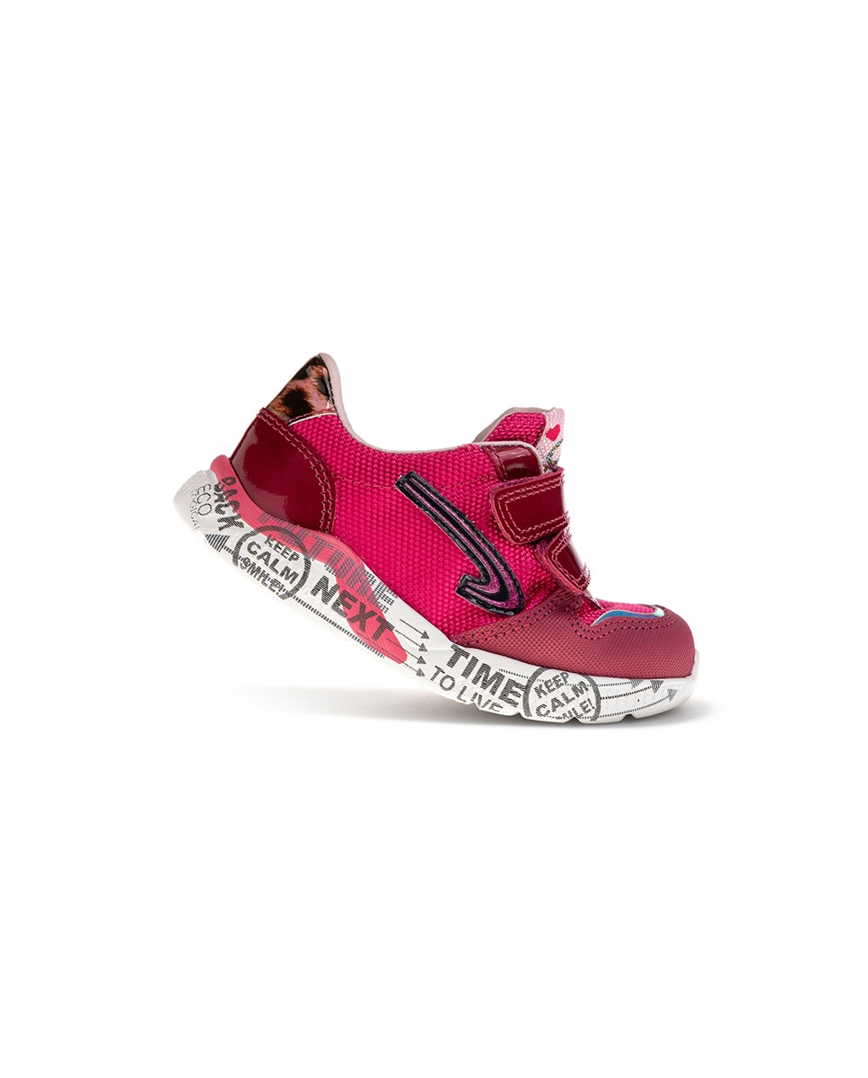 Sapatilhas Pablosky de Pele e Têxtil Técnico com Velcro Rosa-6