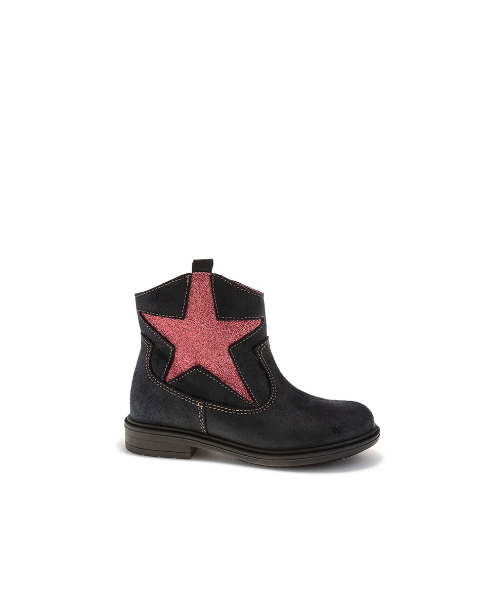 Botas Infantil Pablosky de Pele com Fecho Zip Azul-marinho-1