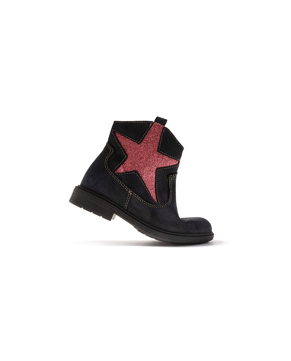 Botas Infantil Pablosky de Pele com Fecho Zip Azul-marinho-2