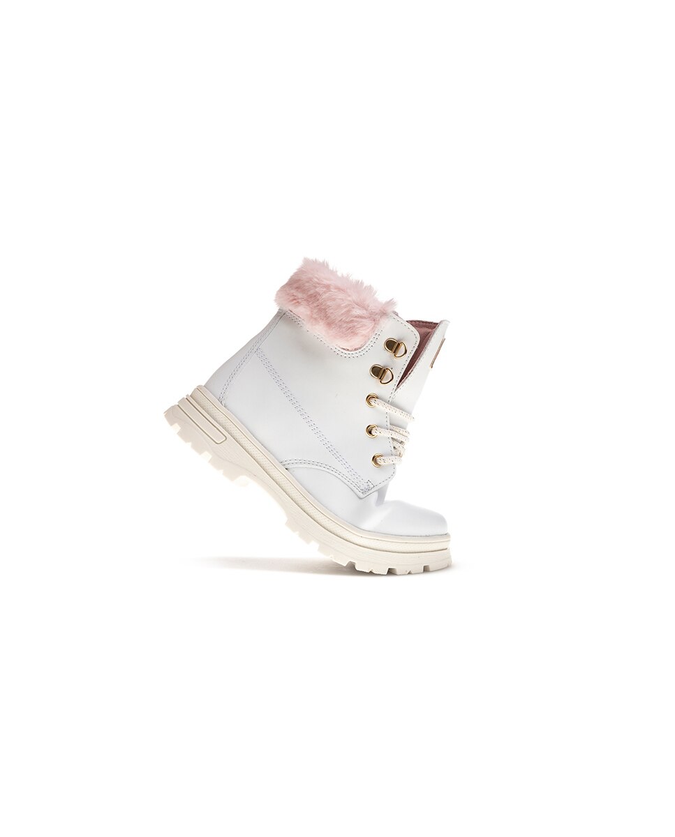 Botas Pablosky de Leader-tech com Atacadores e Fecho Zip Branco-2