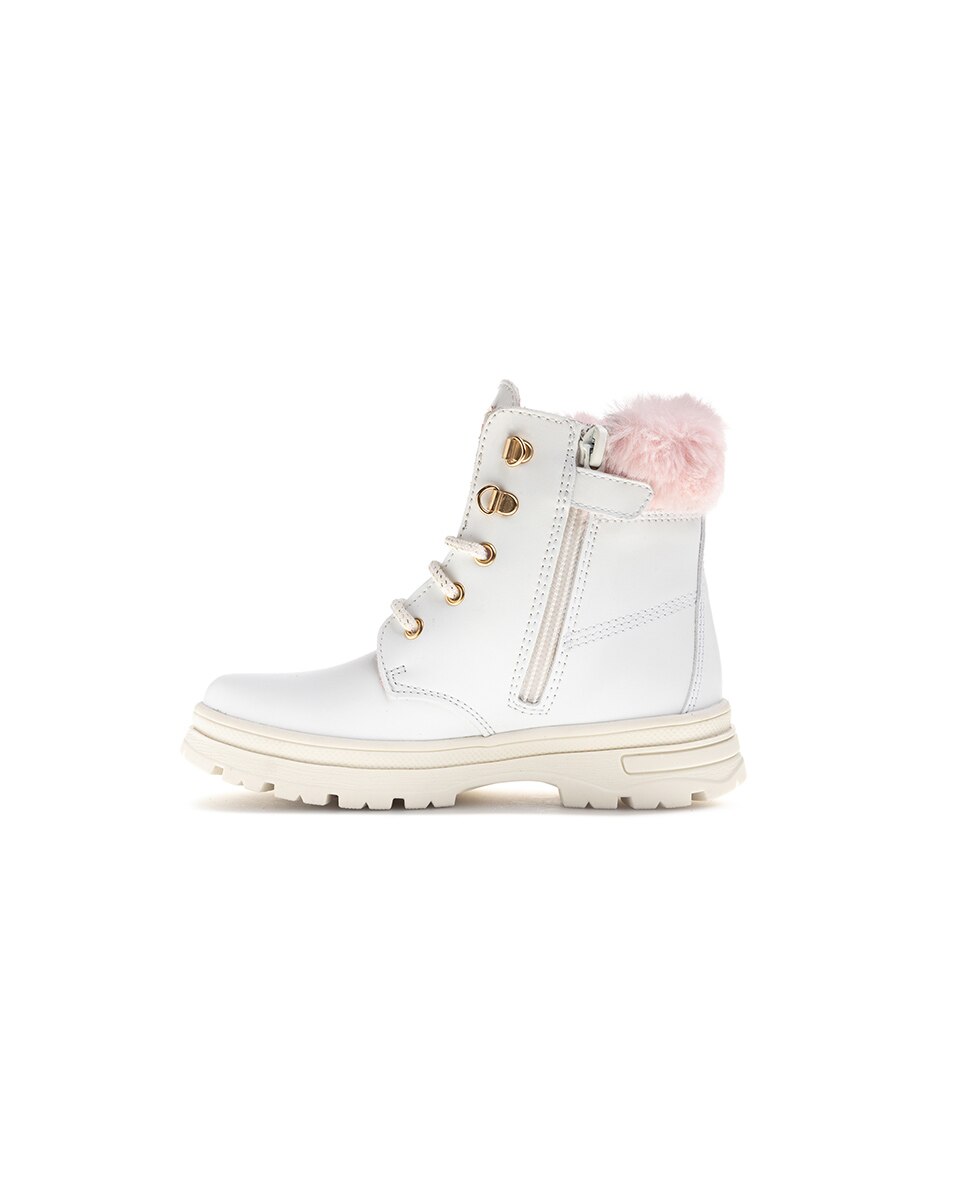 Botas Pablosky de Leader-tech com Atacadores e Fecho Zip Branco-3