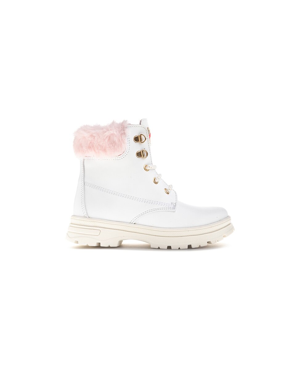 Botas Pablosky de Leader-tech com Atacadores e Fecho Zip Branco-5