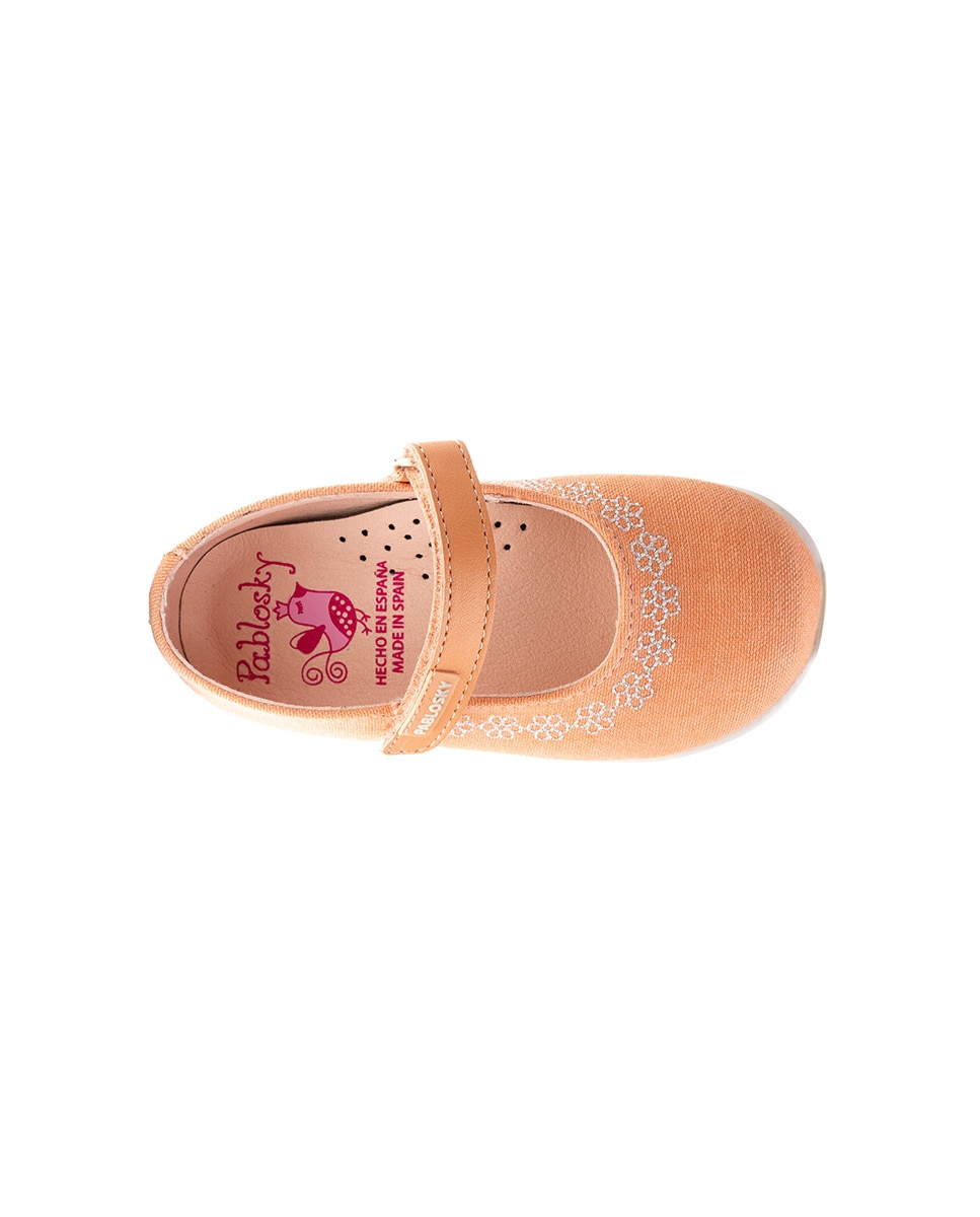 Mercedes de Bebés Pablosky de Pele com Velcro Laranja-3