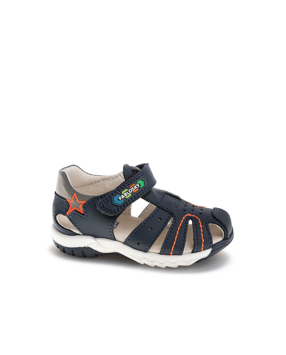 Mercedes de Bebés Pablosky de Pele com Velcro Azul-marinho-1