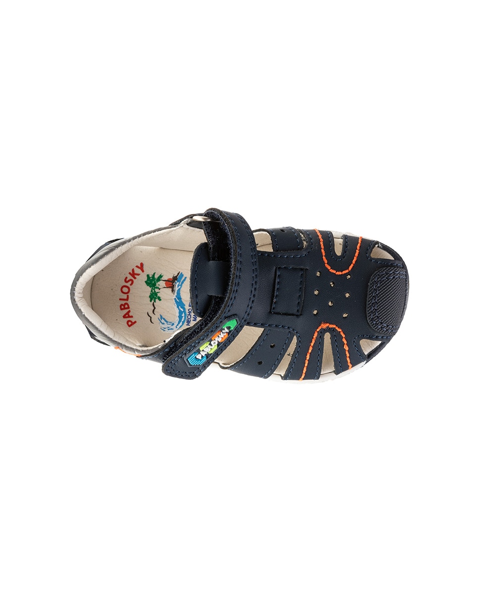 Mercedes de Bebés Pablosky de Pele com Velcro Azul-marinho-3