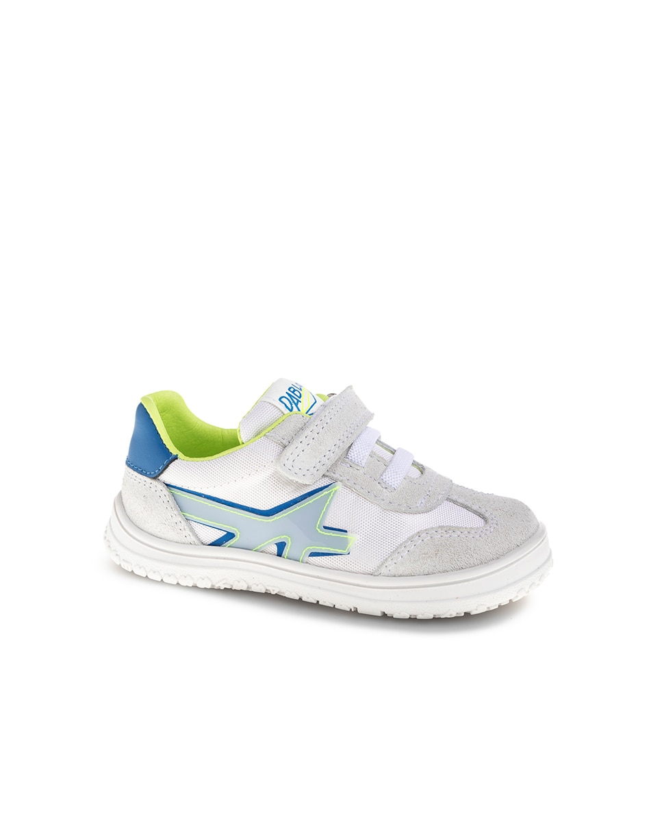 Sapatilhas Infantil Pablosky de Pele e Têxtil Técnico com Velcro Azul-claro-1
