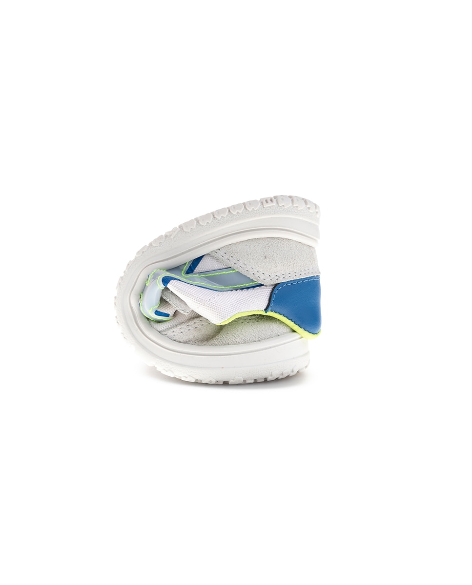 Sapatilhas Infantil Pablosky de Pele e Têxtil Técnico com Velcro Azul-claro-2