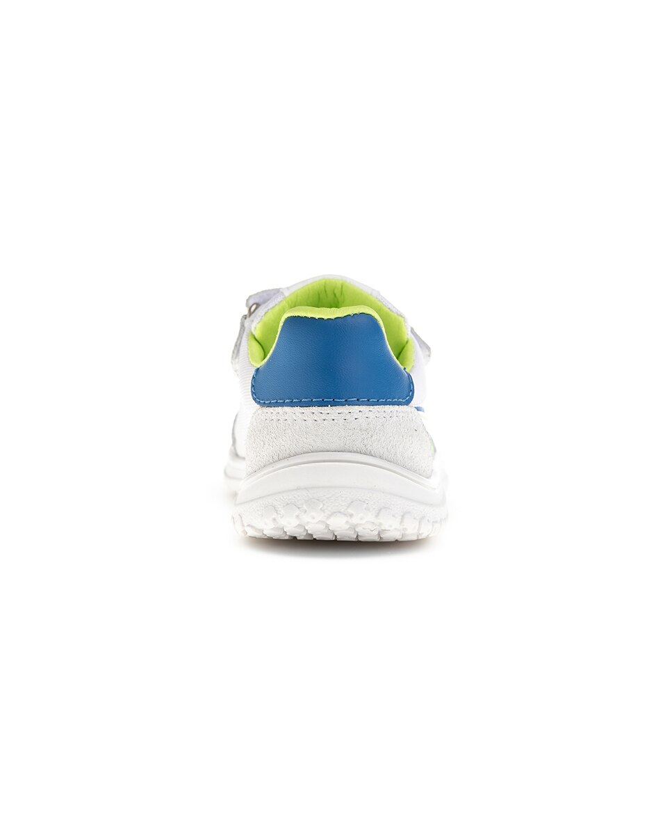 Sapatilhas Infantil Pablosky de Pele e Têxtil Técnico com Velcro Azul-claro-4