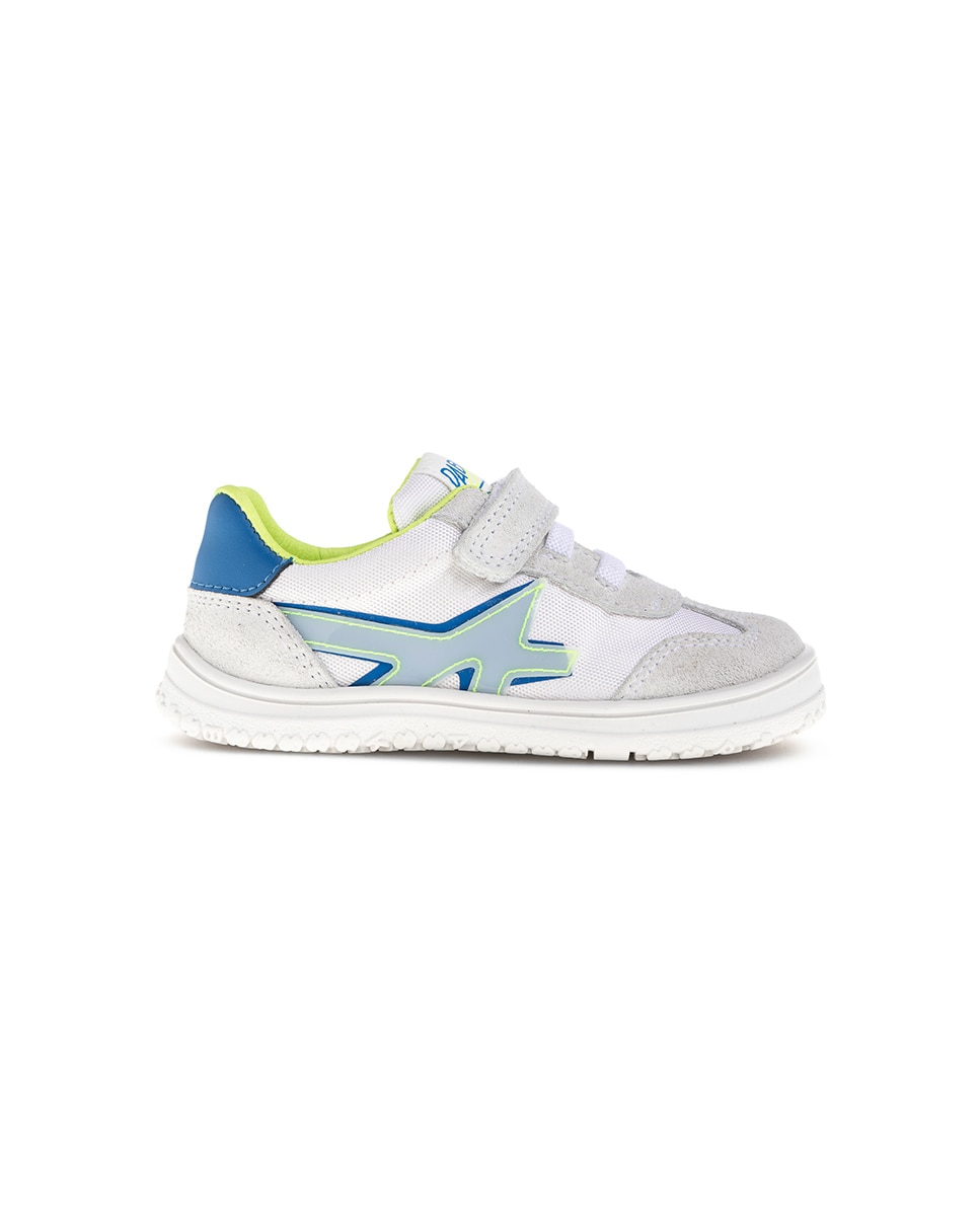 Sapatilhas Infantil Pablosky de Pele e Têxtil Técnico com Velcro Azul-claro-5