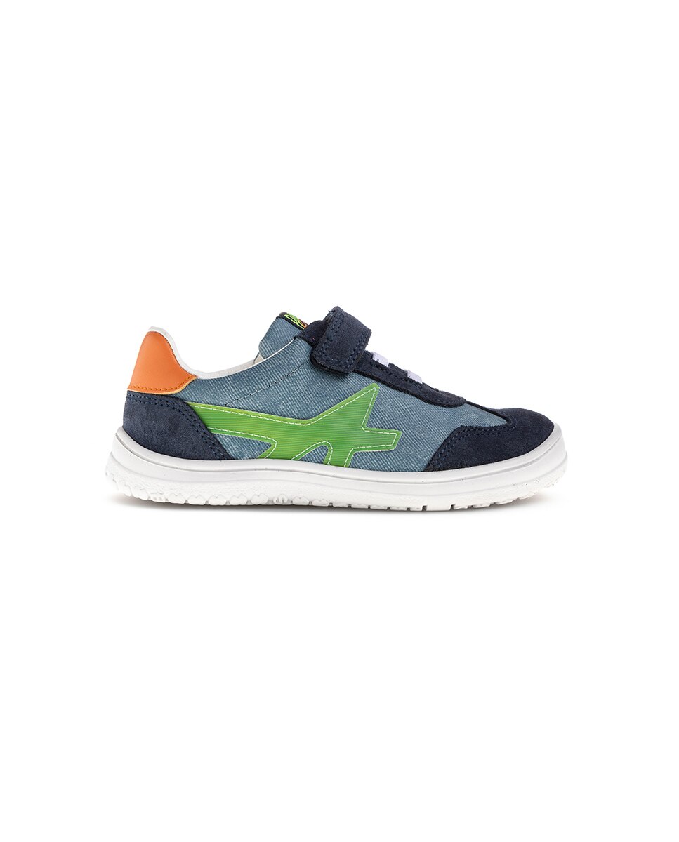 Sapatilhas Infantil Pablosky de Pele e Têxtil Técnico com Velcro Azul-índigo-5